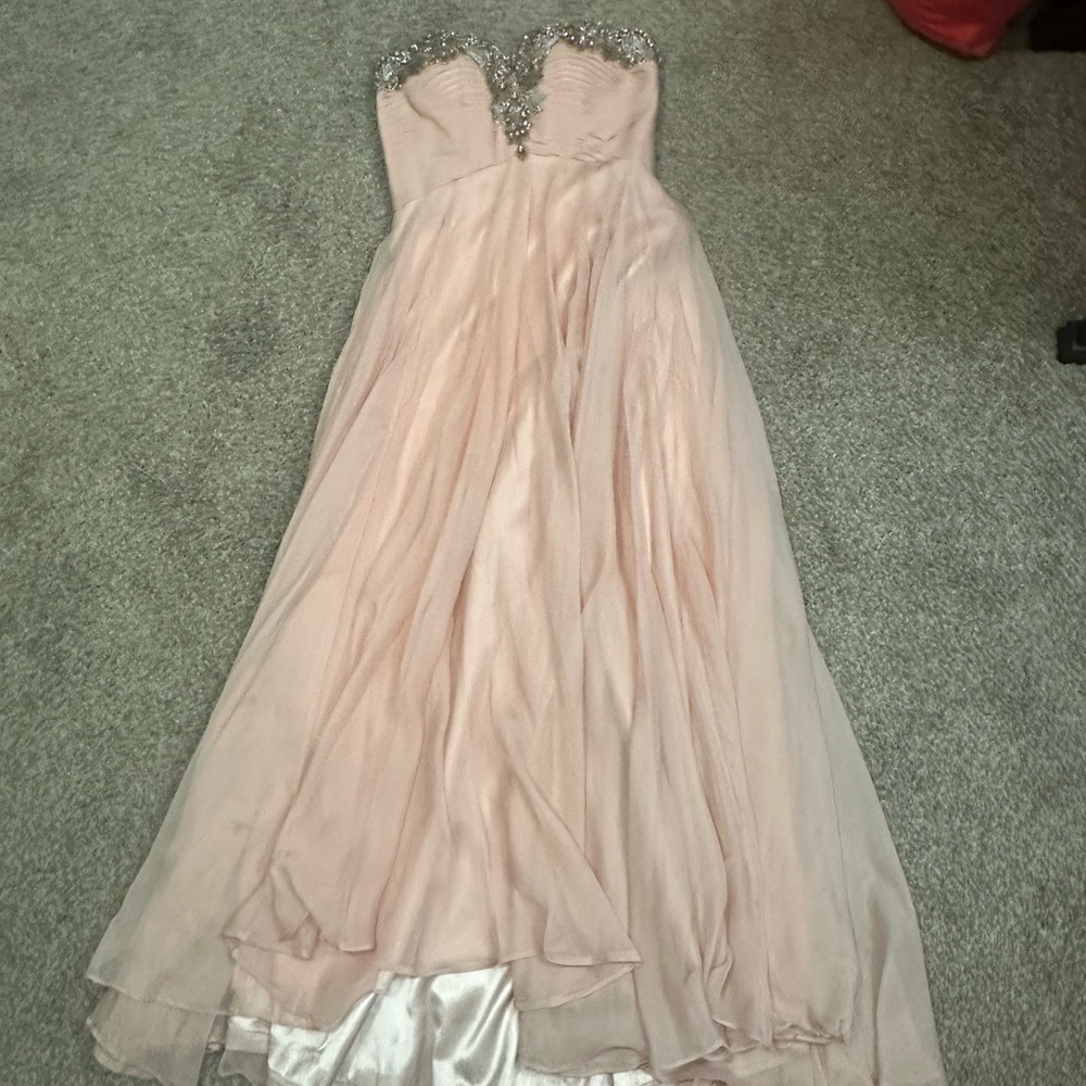 Pink Strapless Formal Dress
